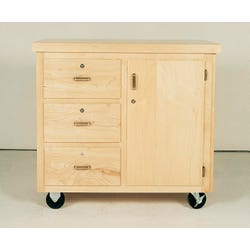 Diversified Woodcrafts Mobile Storage Cart, 36 x 24 x 36-1/2 Inches, Maple, Item Number 599237