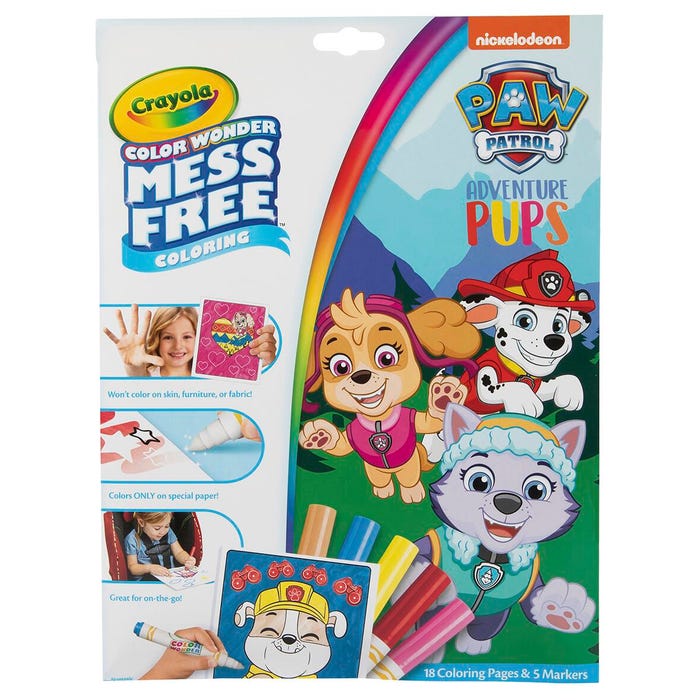 Crayola Color Wonder Mess Free Coloring Pages & Markers, Paw Patrol, 18 Pages