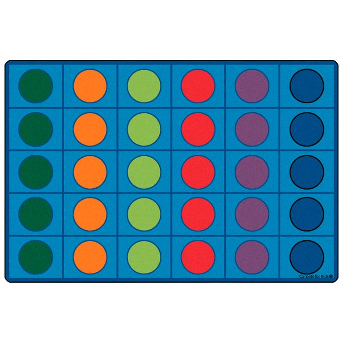 Carpets for Kids Premium Seating Circles Carpet, Rectangle