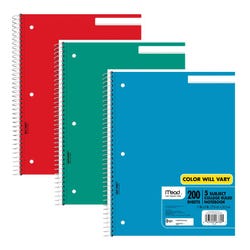 Mead 5 Subject Wirebound College Ruled Notebook, 200 Sheets, 8-1/2 x 11 Inches, Colors May Vary