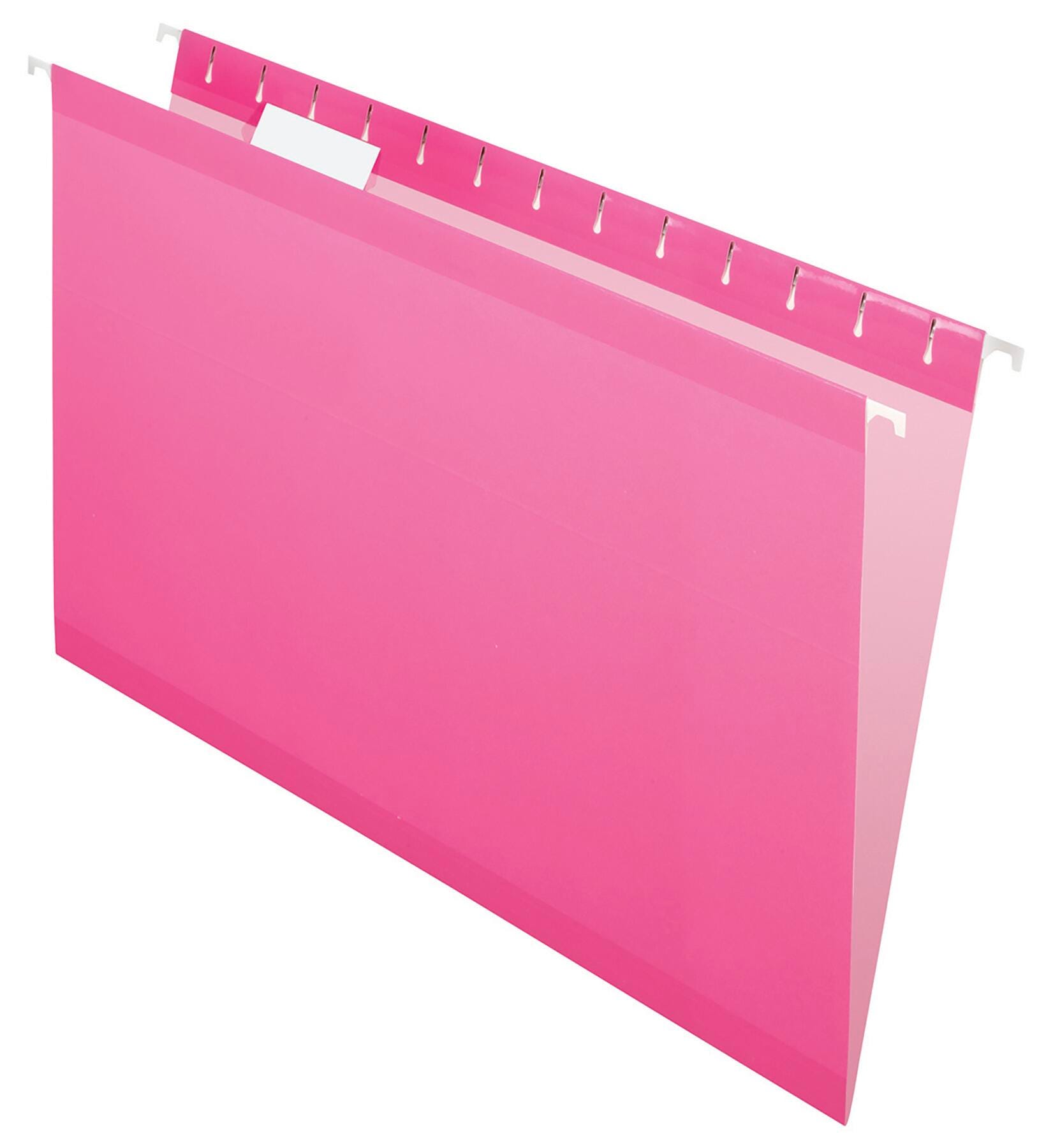Quality Park Reinforced Hanging Folders, Legal Size, Pink, 1/5 Cut, Box of 25 2149832