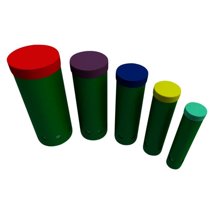 Freenotes Harmony Park Tuned Drums, Inground Mount, Rainbow Caps, 75 x 15 x 37 inches