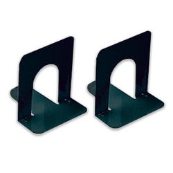 School Smart Steel Bookend Set, Non-Skid, 6 x 9 Inches, Black, Set of 2