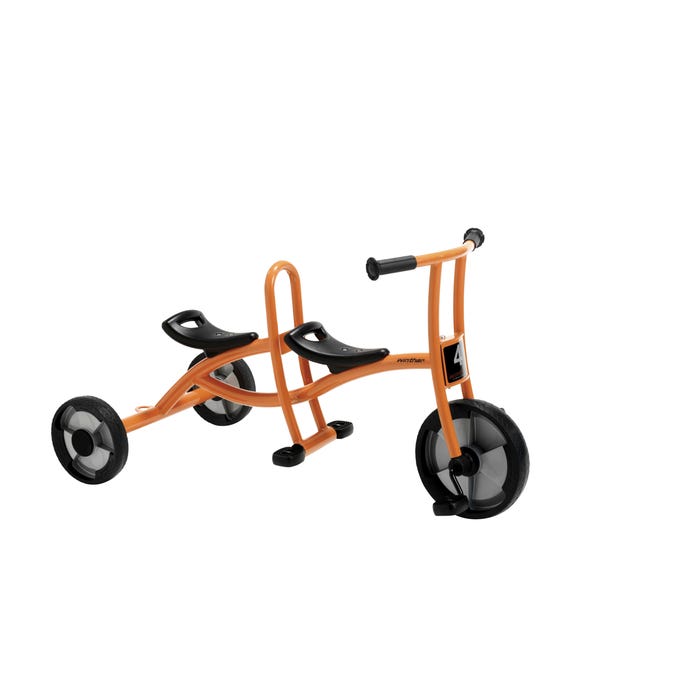 Childcraft Child Taxi Tricycle, 2 Seats, 13-3/4 Inch Seat Height, Orange