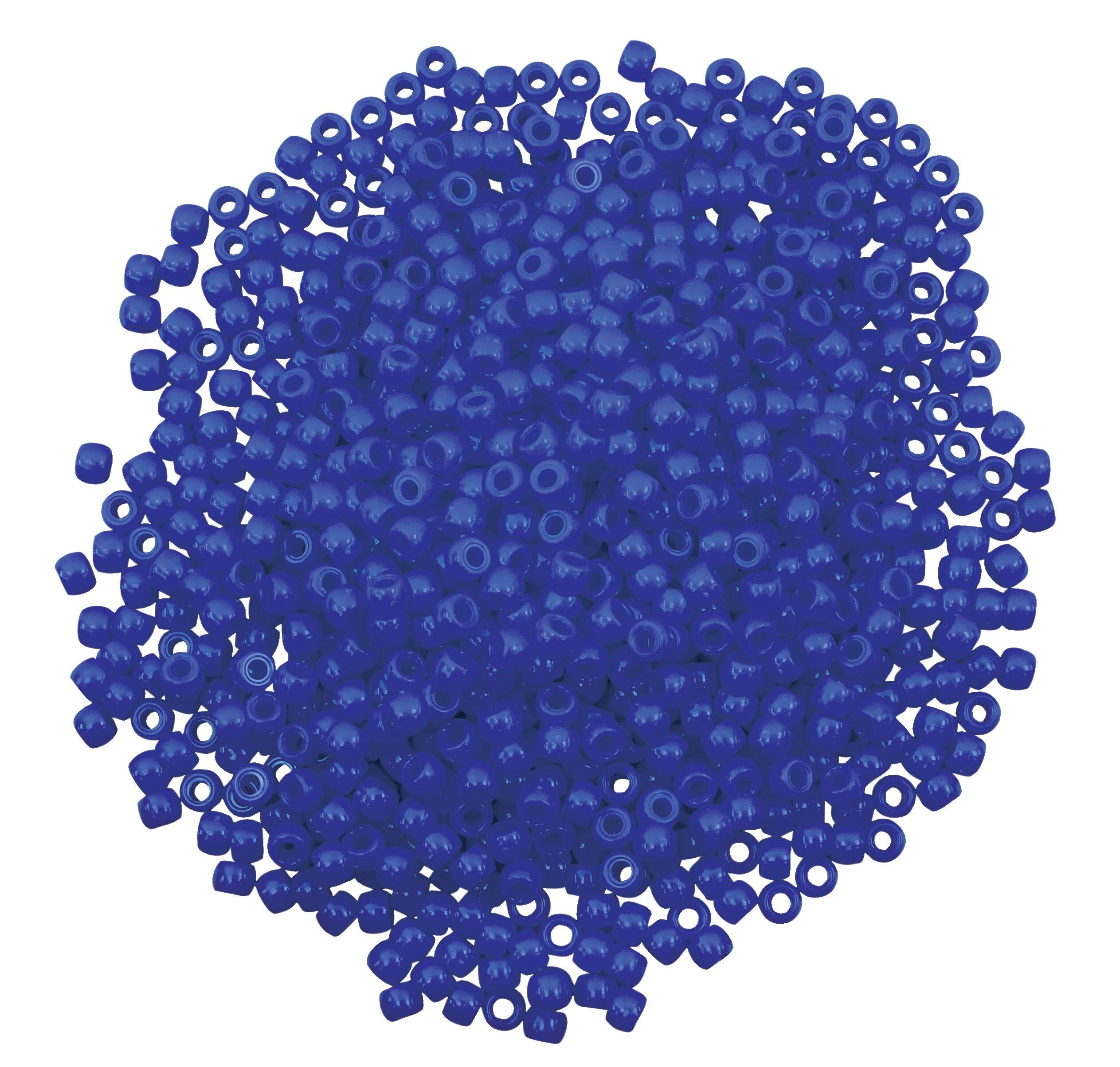 Creativity Street Plastic Pony Beads, 6 x 9 mm, Blue, Pack of 1000 1368016