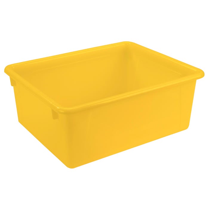 School Smart Deep Storage Bin, 10-3/4 x 13-3/8 x 5-1/4 Inches, Yellow