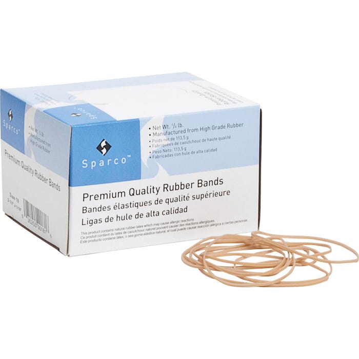 Business Source High Quality Rubber Bands, Size 19, 1/4 Pound, Natural, Box of 425