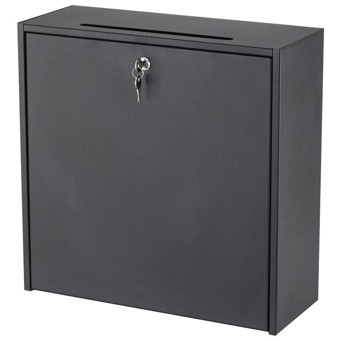 Safco Wall-mounted Interoffice Locking Mailbox -- Mailbox with Lock, Wall-mounted, f/Interoffice, 18 x 7-1/4 x 18 Inches, BK