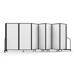 Screenflex Wet-Dry Magnetic Erase Tackable Divider, 7 Panels, 235 x 72 Inches, Charcoal Black 2161959