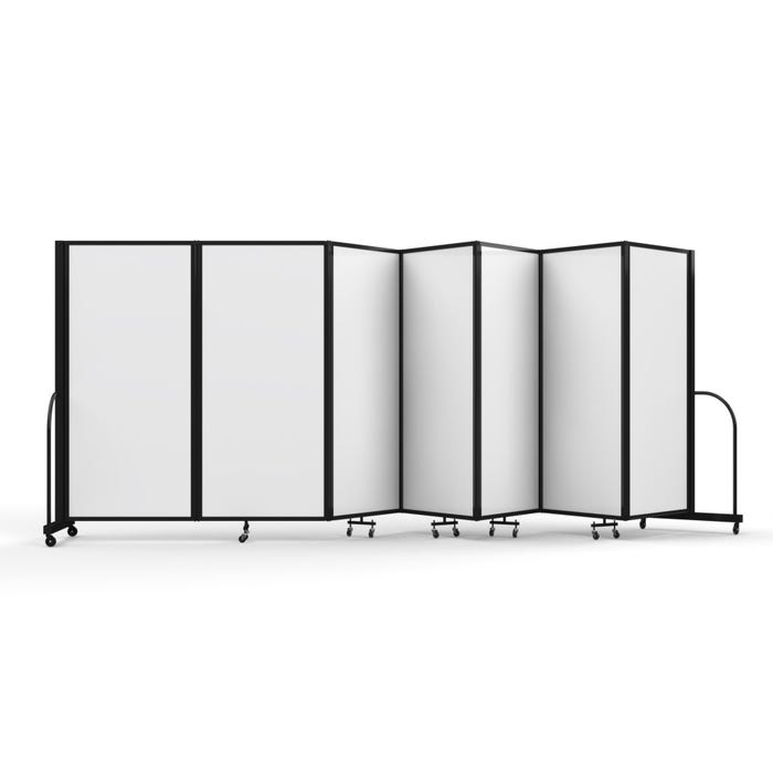 Screenflex Wet-Dry Magnetic Erase Tackable Divider, 7 Panels, 19 Feet 7 Inches x 6 Feet, Charcoal Black