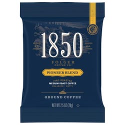 Folgers 1850 Pioneer Blend Ground Coffee Pouches, 2.5 Ounces, Pack of 24