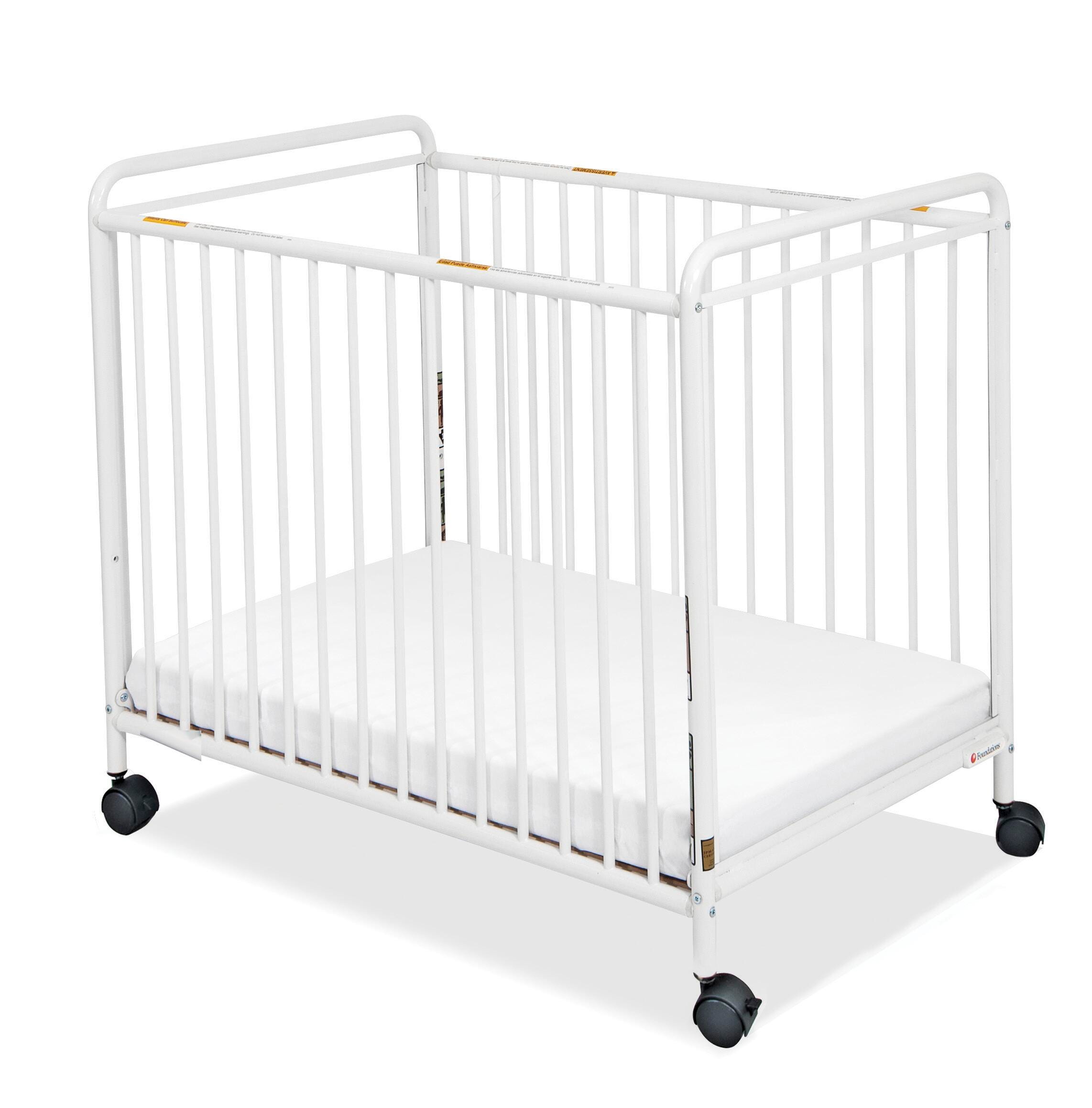 Foundations Chelsea Steel Non-Folding Clearview Compact Crib, 40-1/2 x 26 x 35 Inches, Steel, White, Item Number 2028439
