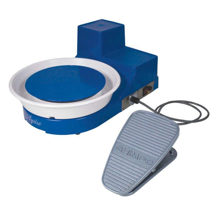 Shimpo Aspire Foot Lever Pottery Wheel, Blue/White