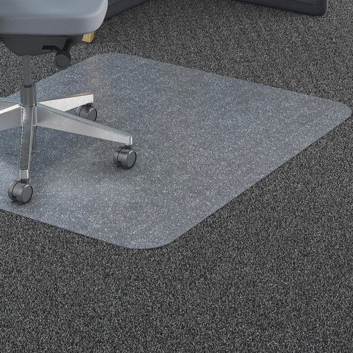 Lorell Studded Polycarbonate Chair Mat, All Pile, 46 x 60 Inches, Clear