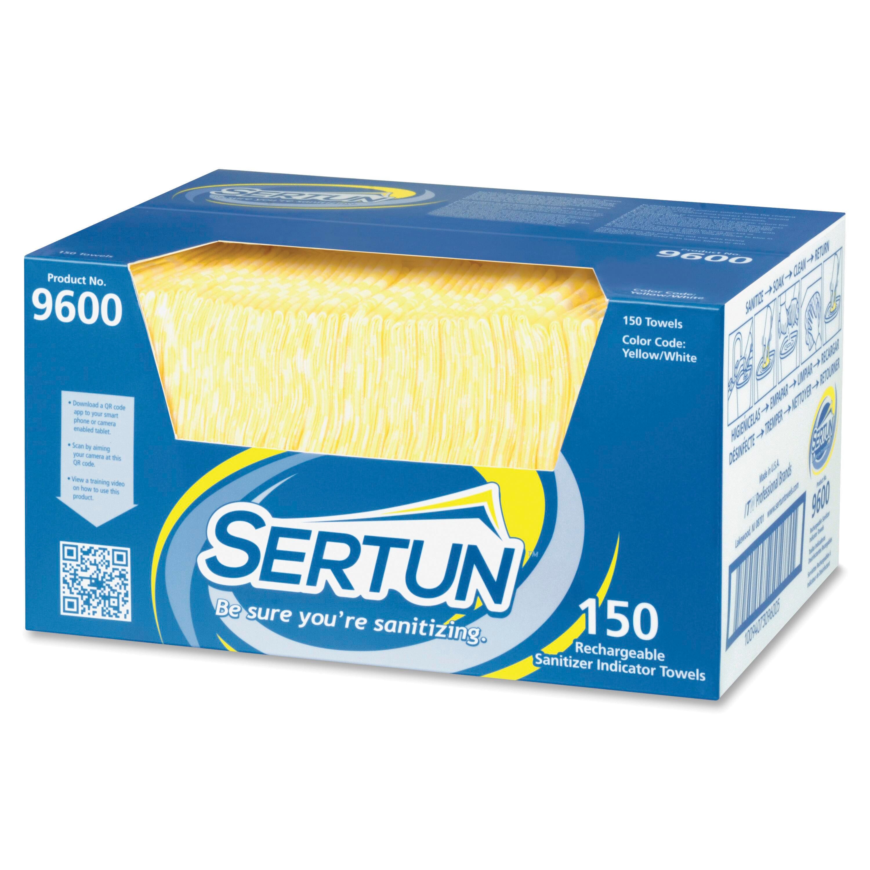 Image for ITW Sertun Rechargeable Sanitizer Indicator Towel, 150 Towels Per Carton from School Specialty