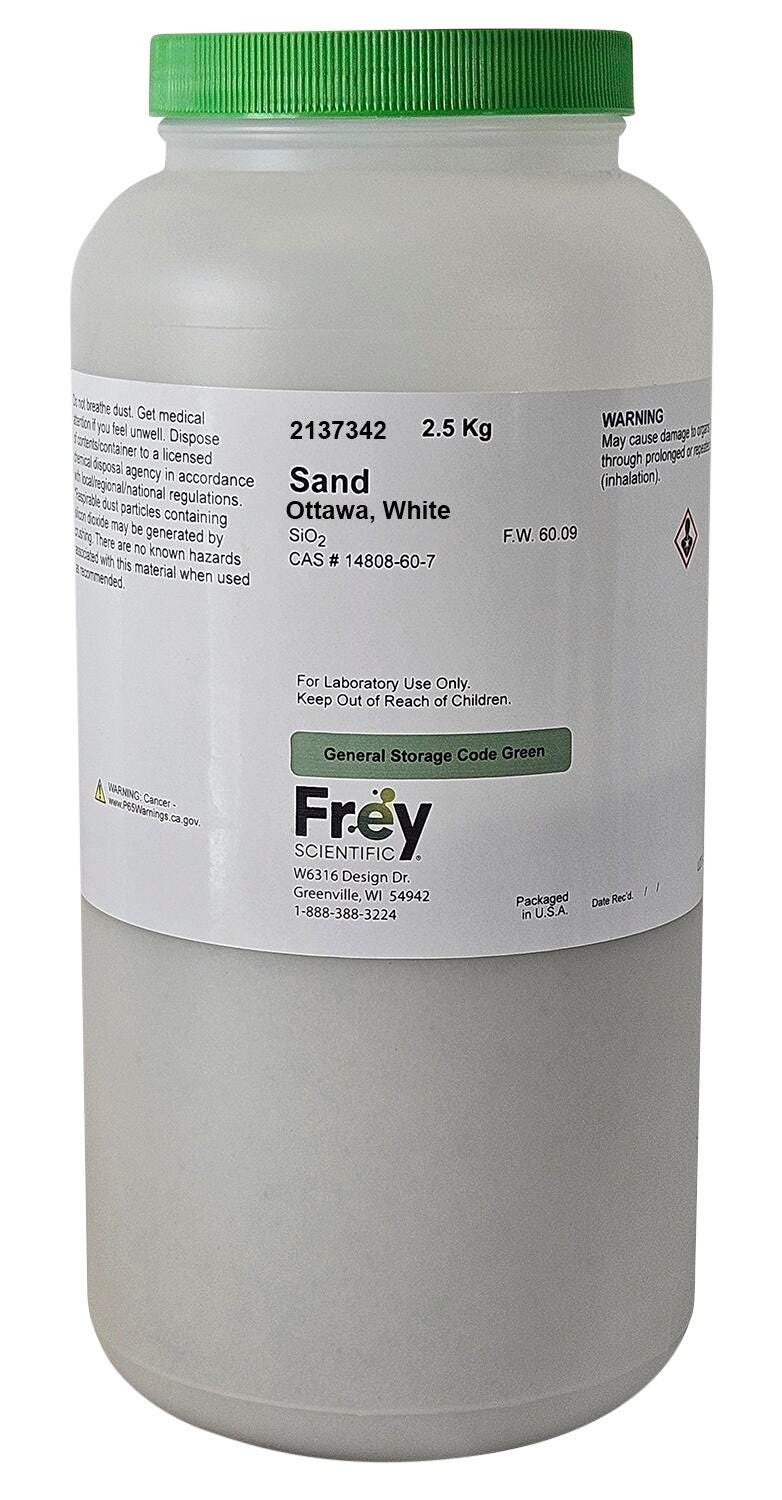 Frey Scientific Fine White Ottawa Sand, 2-1/2 Kilograms, Lab Grade 2137342