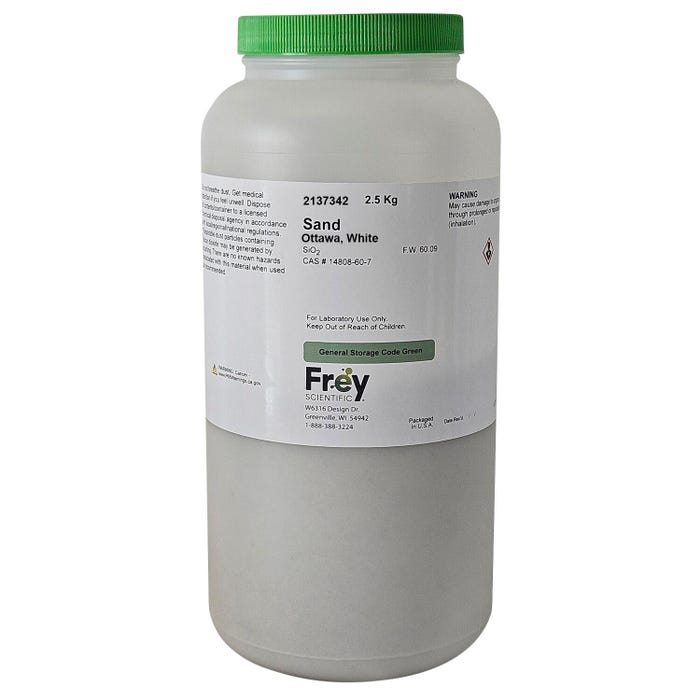Frey Scientific Fine White Ottawa Sand, 2-1/2 Kilograms, Lab Grade