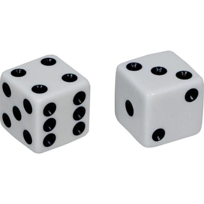 Delta Education Dice, White, 5/8 Inch, Pack of 16