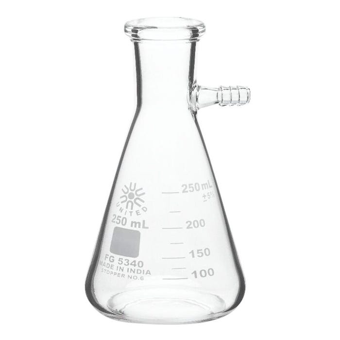 United Scientific Filtering Flask, Borosilicate Glass, 250 Milliliters
