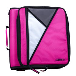 Case-it The Universal Zipper Binder, 2 Inch O-Rings, Magenta