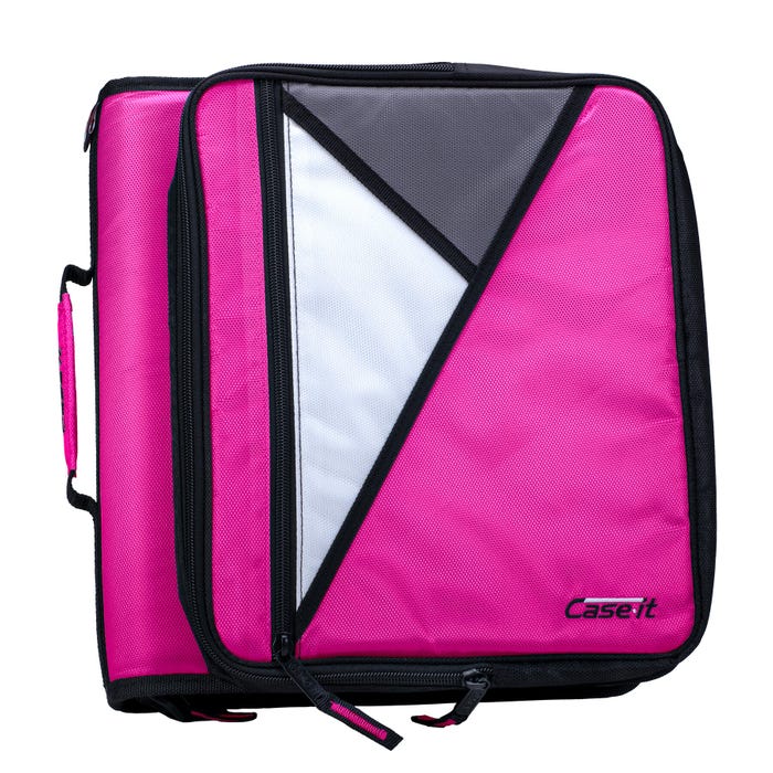 Case-it The Universal Zipper Binder, 2 Inch O-Rings, Magenta