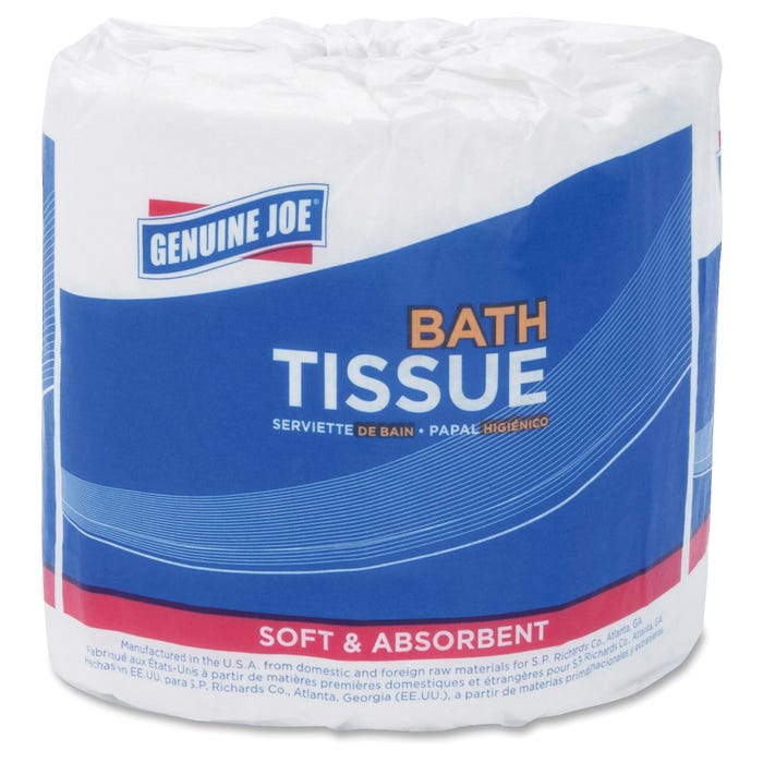 Genuine Joe Embossed Jumbo Roll Toilet Paper, 550 Sheets per Roll, 2-Ply, Paper, Pack of 80
