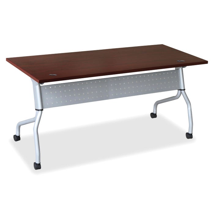 Lorell Flip Top Training Table, 72 x 23-5/8 x 29-1/2 Inches, Mahogany