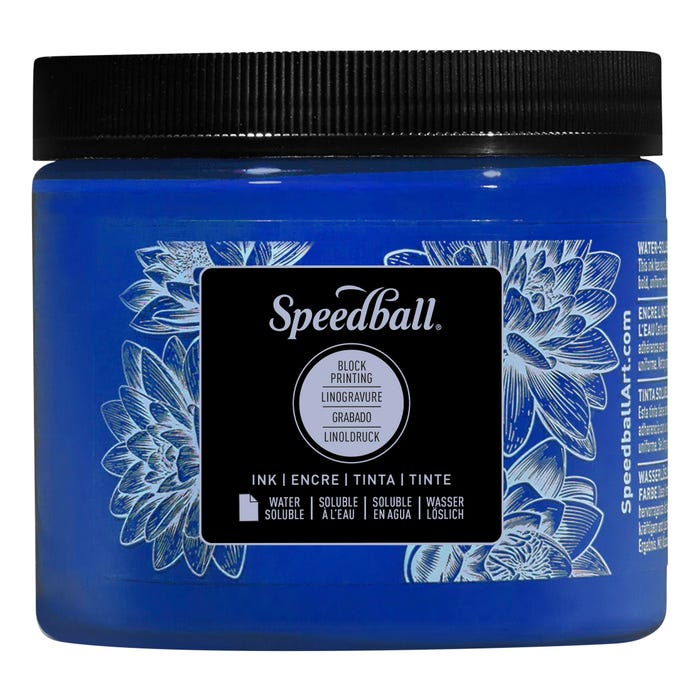Speedball Water Soluble Block Printing Ink, Primary Blue, Pint