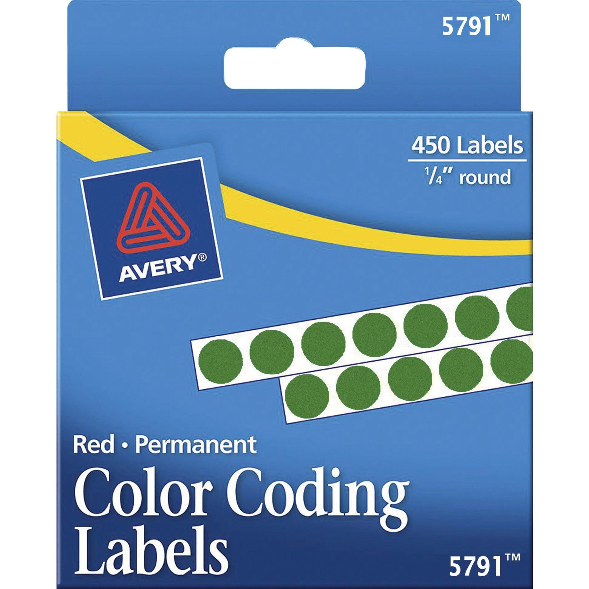 Avery Permanent Color Coding Label, 1/4 Inch, Green