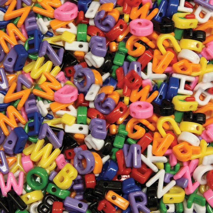 Creativity Street Alphabet Beads, Uppercase Letters, Assorted Colors, Set of 288