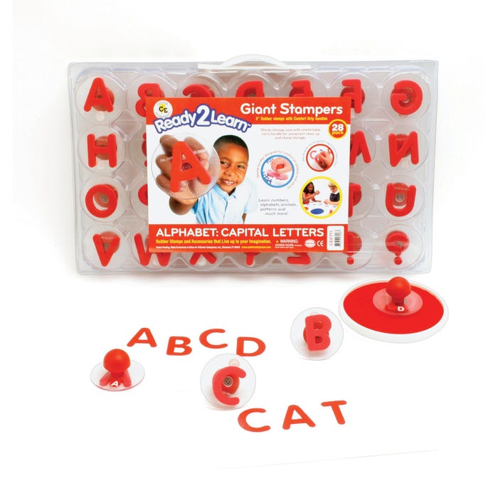 Center Enterprises Plastic Jumbo-Grip Stamp Set, Uppercase Alphabet