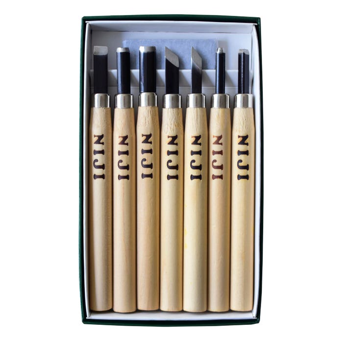 Niji Yasutomo Wood and Linoleum Cutting Set, Set of 7