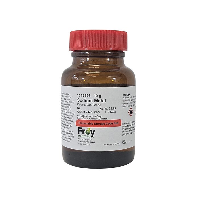 Frey Scientific Sodium Metal Cubes, Lab Grade, 10 Grams