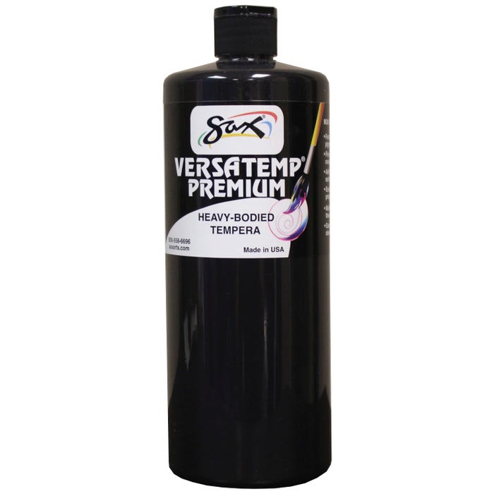 Sax Versatemp Premium Heavy-Bodied Tempera Paint, 1 Quart, Black
