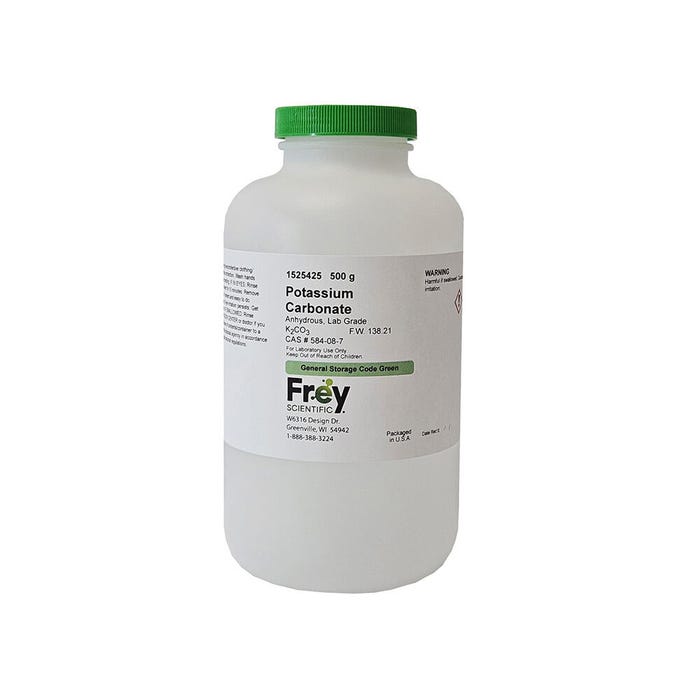 Frey Scientific Potassium Carbonate Anhydrous, Lab Grade, 500 Grams