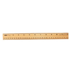 School Smart Metal Edge Wood Ruler, 12 Inches 015348