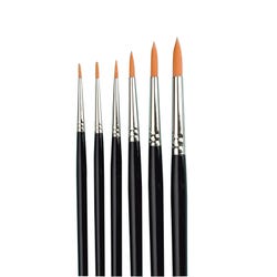 Sax True Flow Pointed Watercolor Paint Brushes, Round, Assorted Size, Set of 6, Item Number 462029