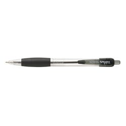 Image for School Smart Retractable Ballpoint Pen, Fade Resistant, Medium Tip, Black, Pack of 12 from School Specialty