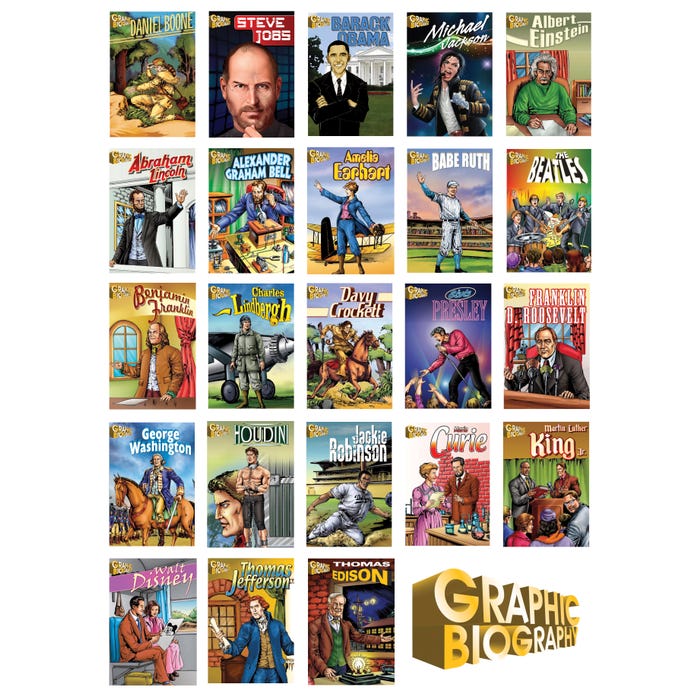 Saddleback Educational Publishing Graphic Biographies Sample Set, Set of 20