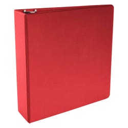 School Smart Round Ring Binder, Polypropylene, 3 Inches, Red 086379