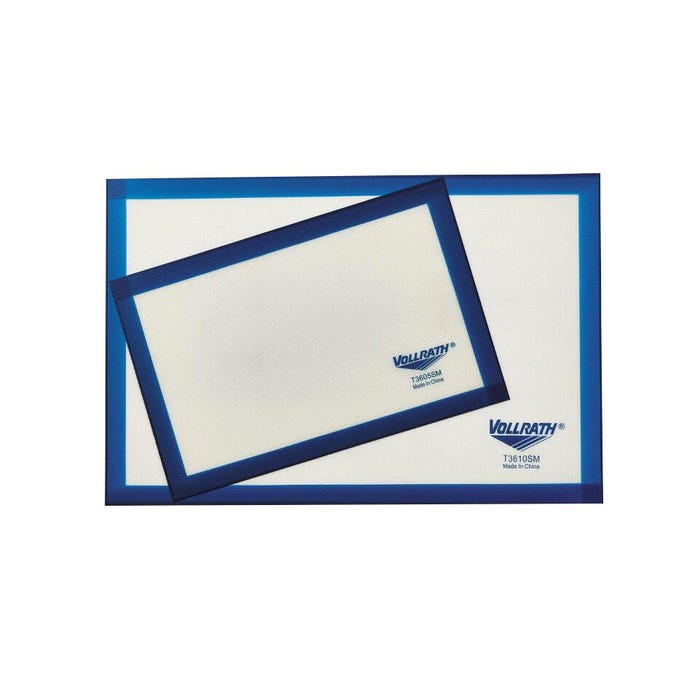 Vollrath Full-Size Silicone Baking Mat, 15-3/4 x 23-1/2 Inches, White/Blue