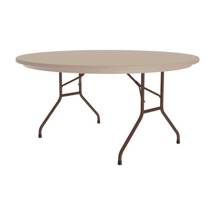 Correll Heavy Duty Commercial Folding Table, Round, Blow-Molded Plastic