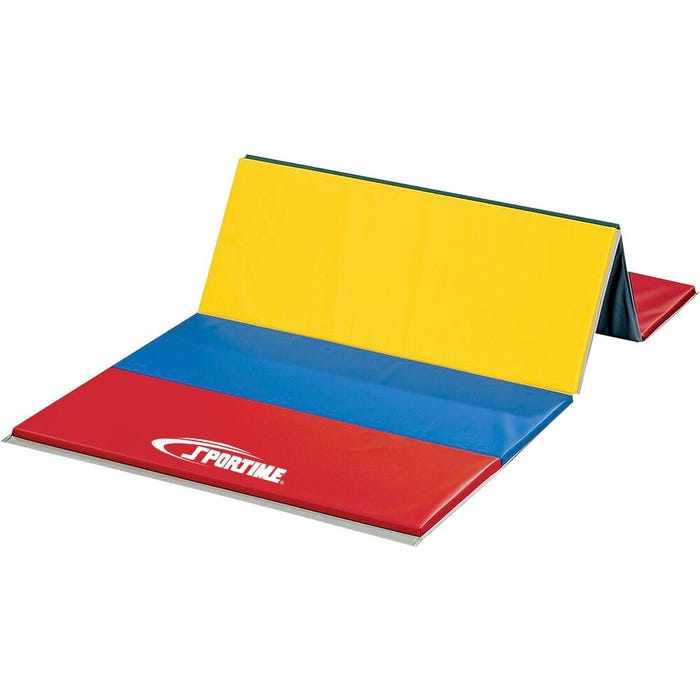Sportime Polyethylene PE Mat, 4 x 6 Feet, 1-1/2 Inch Thick, 4 Sided Hook and Loop, 2 Foot Panel, Rainbow 2125351