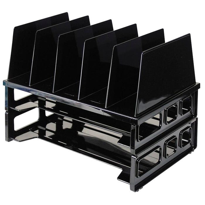Officemate OIC Combination Side Loading Tray and Sorter, 13-1/2 X 9-1/8 X 10-1/4 in, Black