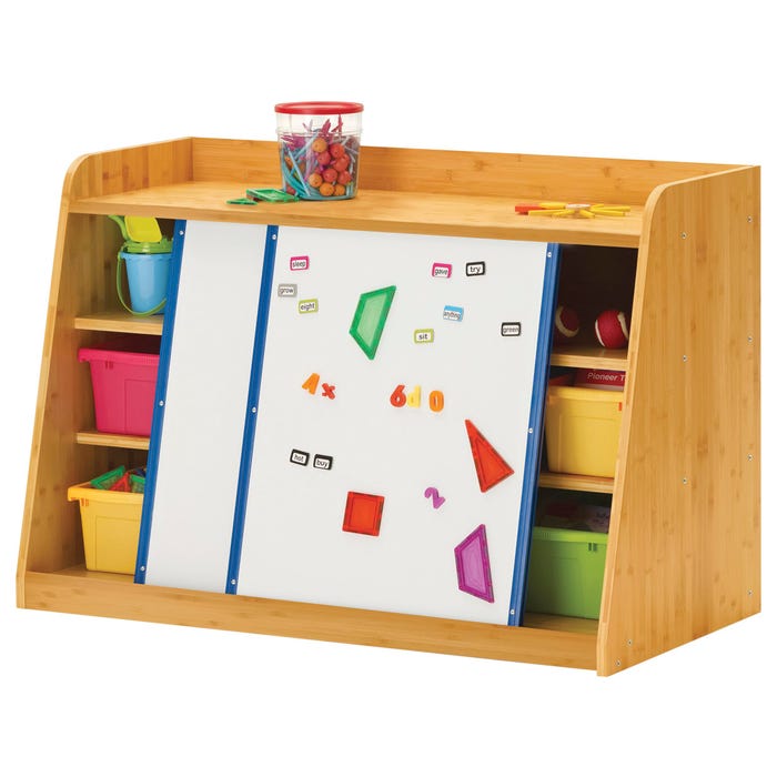 Copernicus Bamboo Write & Store Shelf, 45 x 22 x 30 Inches, Two Board, Vibrant Tubs