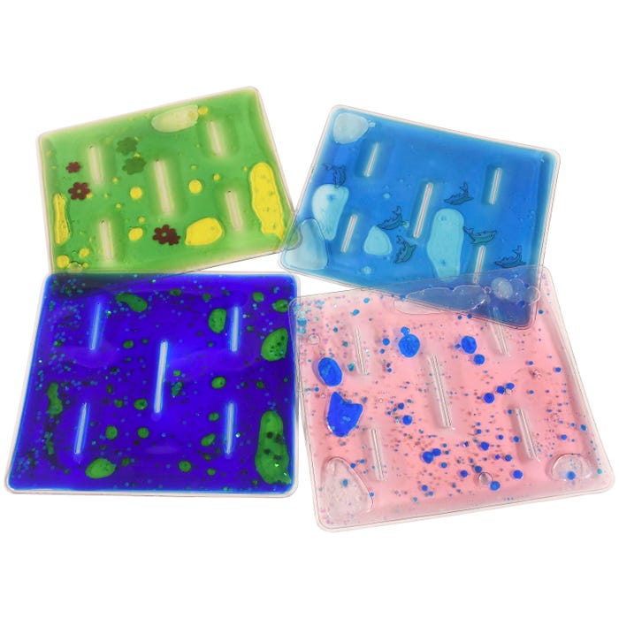 Abilitations Grid Gel Fidgets, Multicolor, Set of 4