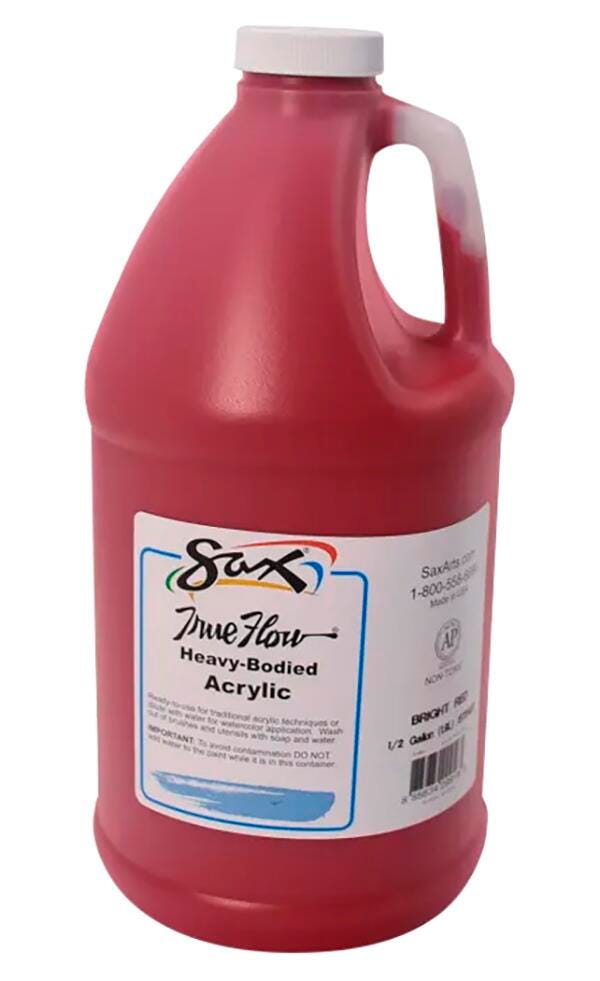 Sax Heavy Body Acrylic Paint, 1/2 Gallon, Bright Red Item Number 1572437