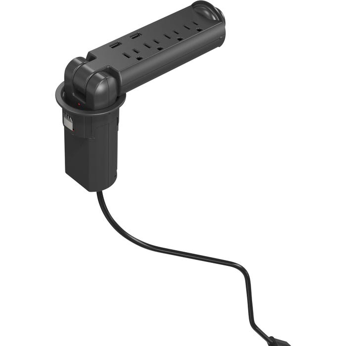 Balt Outlet and USB Charger, Black, 2-4/5 x 2-4/5 x 11-2/3 Inches