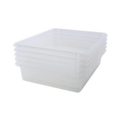 School Smart Storage Tray, Letter Size, 10-3/4 x 13-1/4 x 3 Inches, Translucent, Pack of 5 2023879