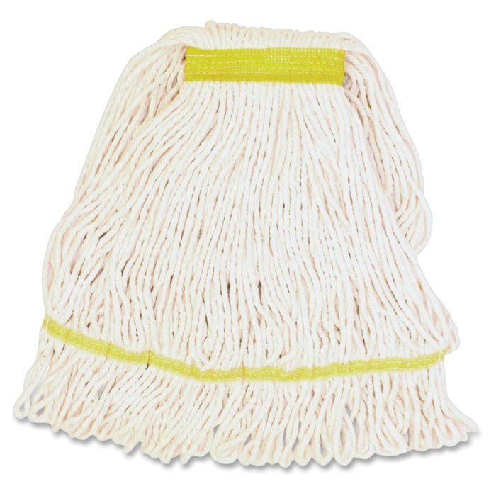 Genuine Joe Synthetic Blend Narrow Band Small Mophead, White